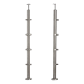 PSG poteau de balustrade d'angle en acier AISI 304 ø42,4 mm H1060 mm avec supports pour tubes ø12 mm 001-206 (1)