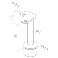 PSG poteau de balustrade d'angle en acier AISI 304 ø42,4 mm H1060 mm avec supports pour tubes ø12 mm 001-206 (4)