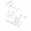 PSG poteau de balustrade d'angle en acier AISI 304 ø42,4 mm H1060 mm avec supports pour tubes ø12 mm 001-206 (5)
