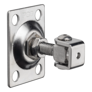 Charnière de portail réglable PSG M12 avec platine 75×55 mm – acier inoxydable AISI 304