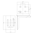 Support PSG pour poignée de guidage de portail coulissant en acier 150×120 mm 001-249 (2)