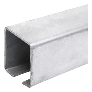 Rail de guidage en acier PSG pour portails coulissants – profilé en C 50×50 mm, longueur 6000 mm