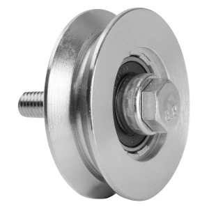 PSG Galet de guidage en V Ø 70×20 mm en acier galvanisé pour portail coulissant sur rail