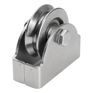 PSG – Roulette de guidage V en acier fi 68 mm pour portail coulissant sur rail