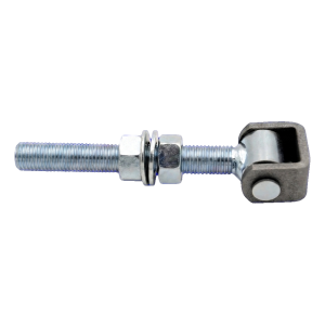 Gond réglable long M16 pour portails battants – acier galvanisé (circlip)
